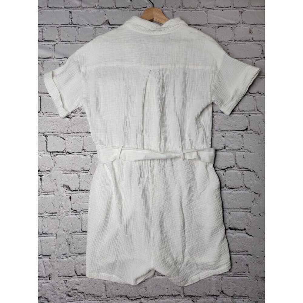 Bishop‎ Young White Gauze Short Sleeve Belted Romper Size S - Picture 7 of 10